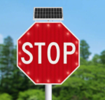 Solar-Powered Warning and Parking Sign