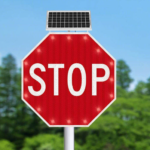 Solar-Powered Warning and Parking Sign